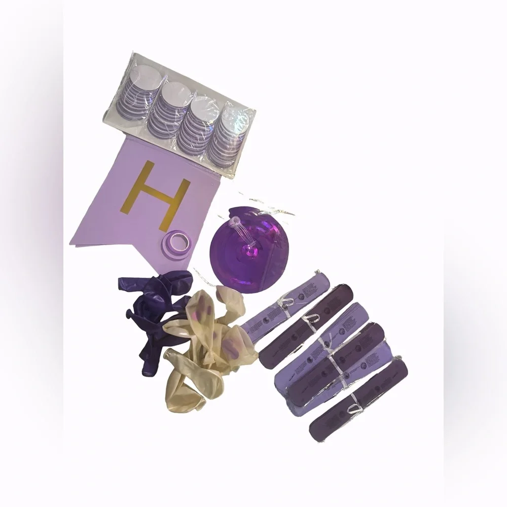 Purple Happy Birthday Decor Set 49 Pieces Women, Teens, Girls NEW 🎉 FREE SHIP 🛳️